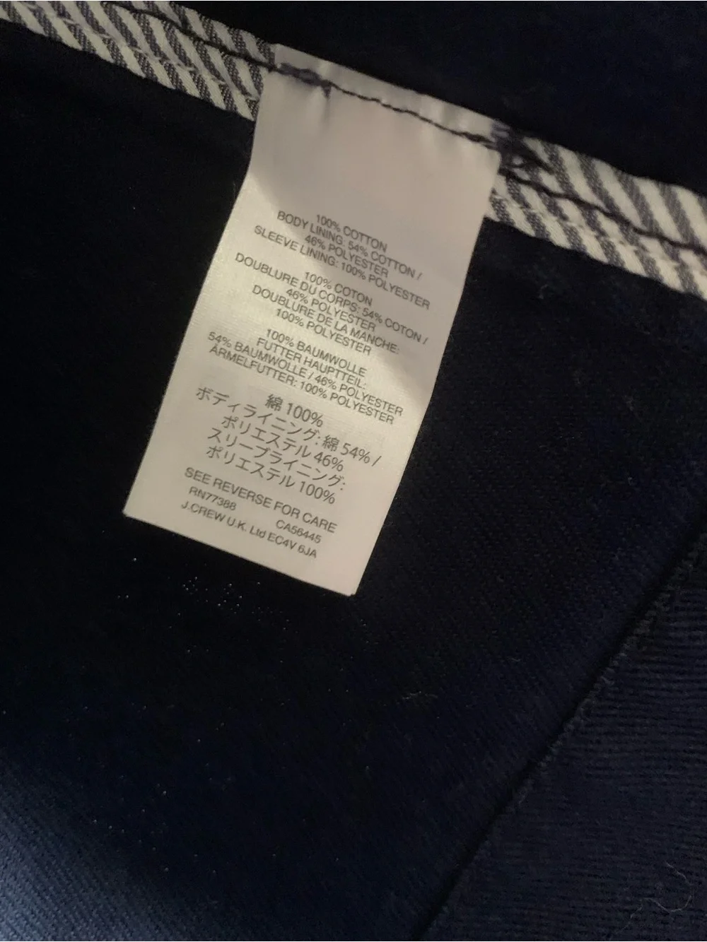 J.Crew Womens Heavy Cotton Canvas Twill Peacoat in Blue Size 6 Preppy Military - Picture 3 of 6